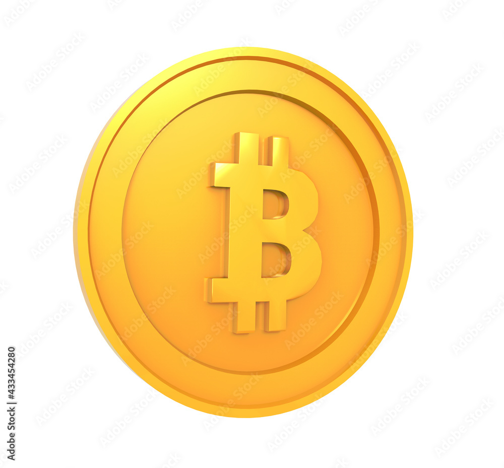 3D Illustration of Golden Bitcoin isolated on white background 3D Illustration of Golden Bitcoin isolated on white background