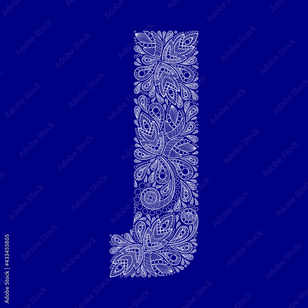 Capital letter J of the English alphabet. Lacy, minimalistic, beautiful font for wedding invitations, cards and printed materials. Capital letter J of the English alphabet. Lacy, minimalistic, beautiful font for wedding invitations, cards and printed materials.