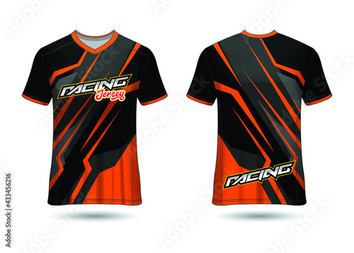 Sports Racing Jersey Design Template for Team Uniforms Vector