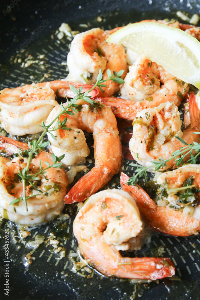 Grilled lemon butter herb shrimps Grilled lemon butter herb shrimps