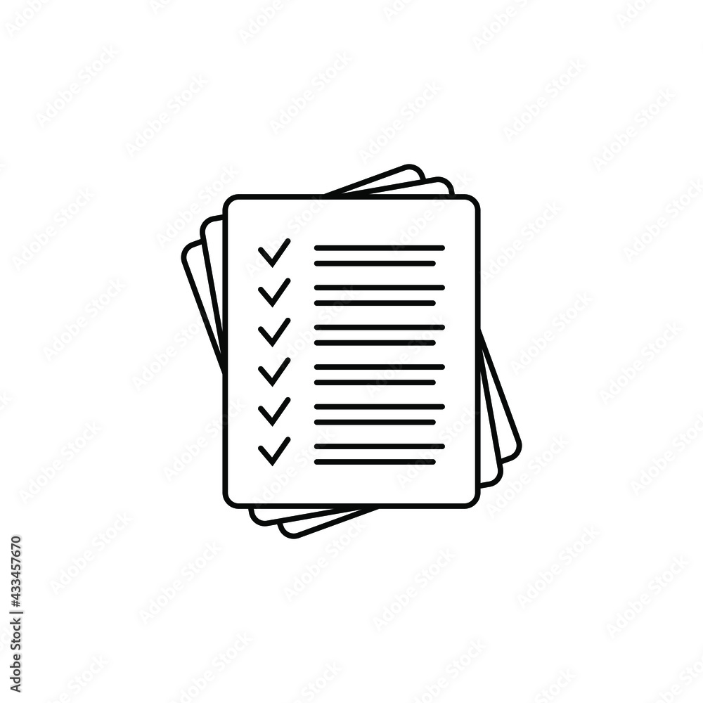 Checklist vector icon. Black illustration isolated on white background for graphic and web design. Checklist vector icon. Black illustration isolated on white background for graphic and web design.