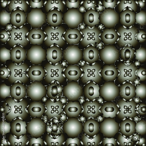 Pattern with a black-and-white gradient . Abstract metallic background © t2k4