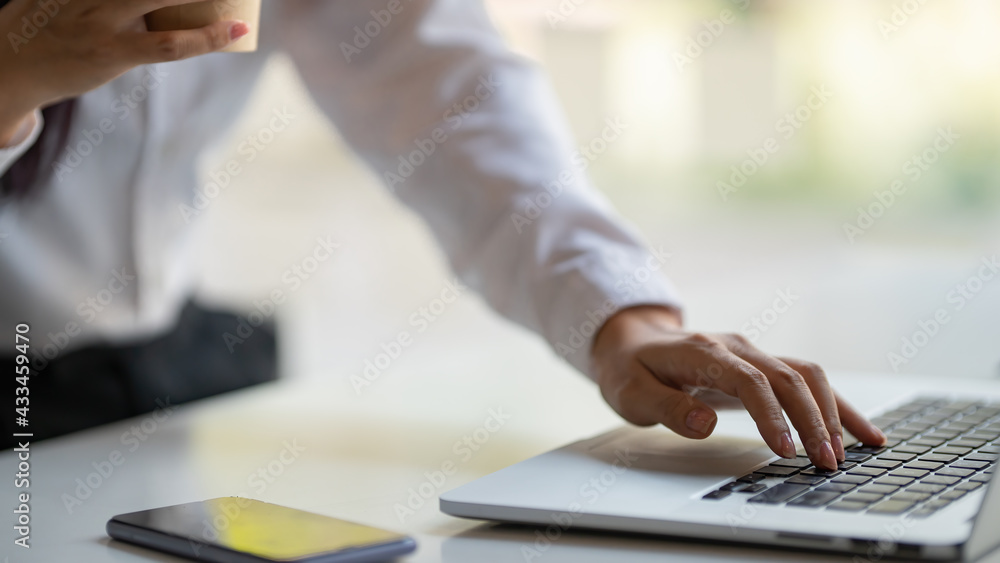 Closeup image of a businesswoman's hands working. Closeup image of a businesswoman's hands working.