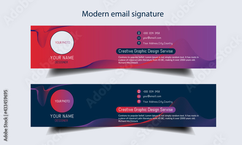 modern email signature vector templates design