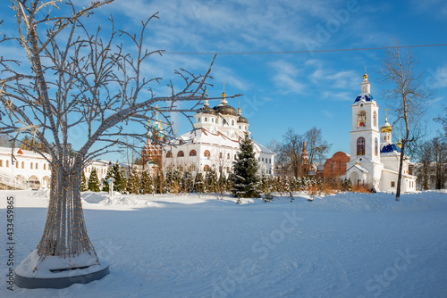 Nikolo-Solbinsky women's monastery, Pereslavsky district, Yaroslavl region on a sunny winter day. photo