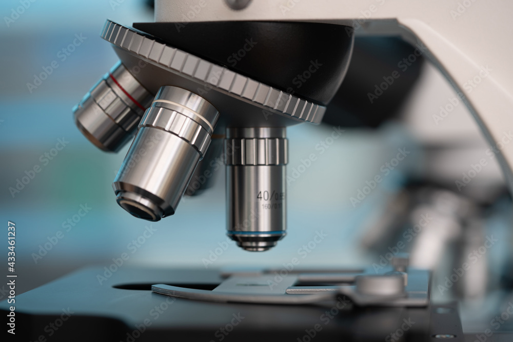 Scientific optical microscope in the laboratory