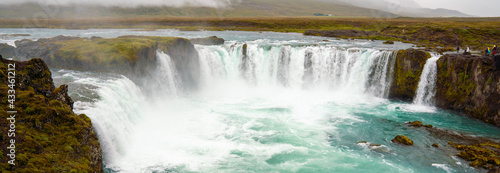 The Godafoss Icelandic  Go  afoss  waterfall of the gods  is a famous waterfall in Iceland.
