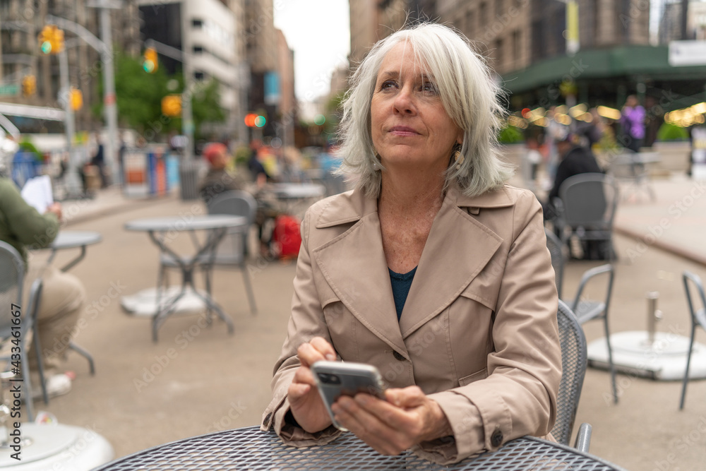 Fototapeta premium Mature caucasian woman in city