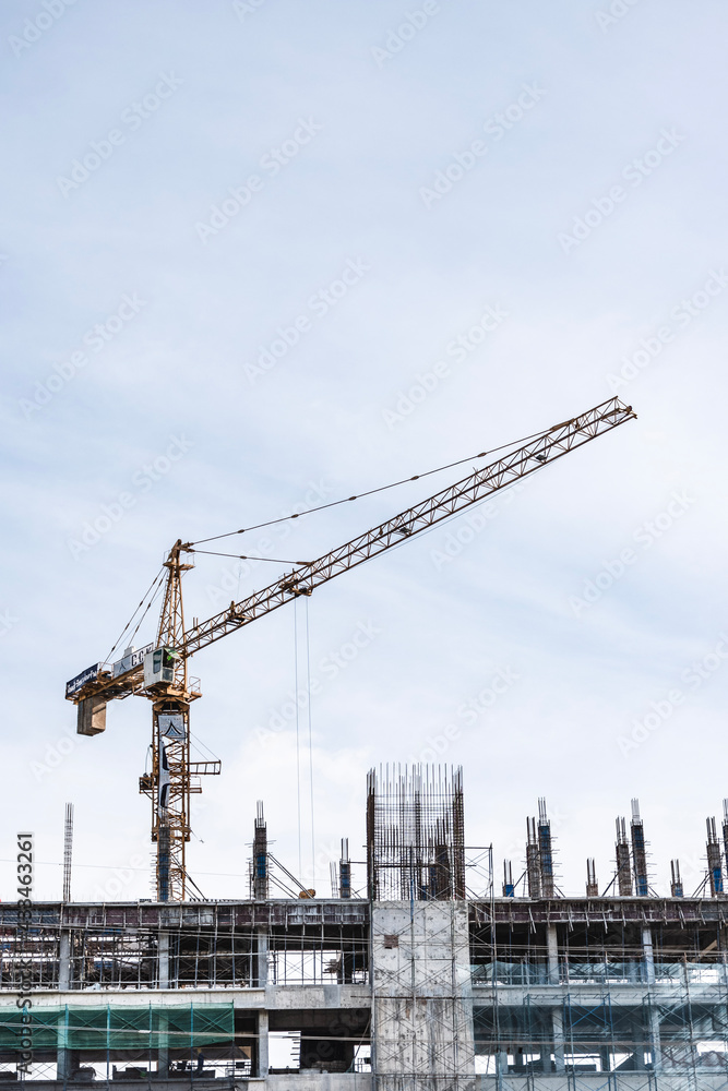 construction site with crane