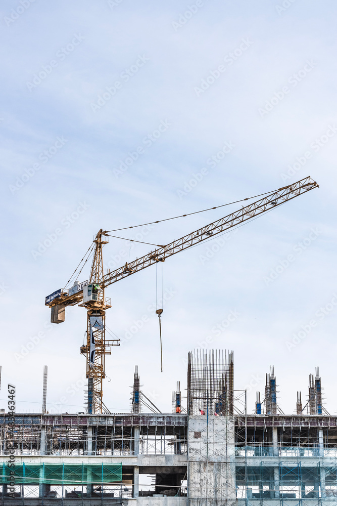 construction site with crane