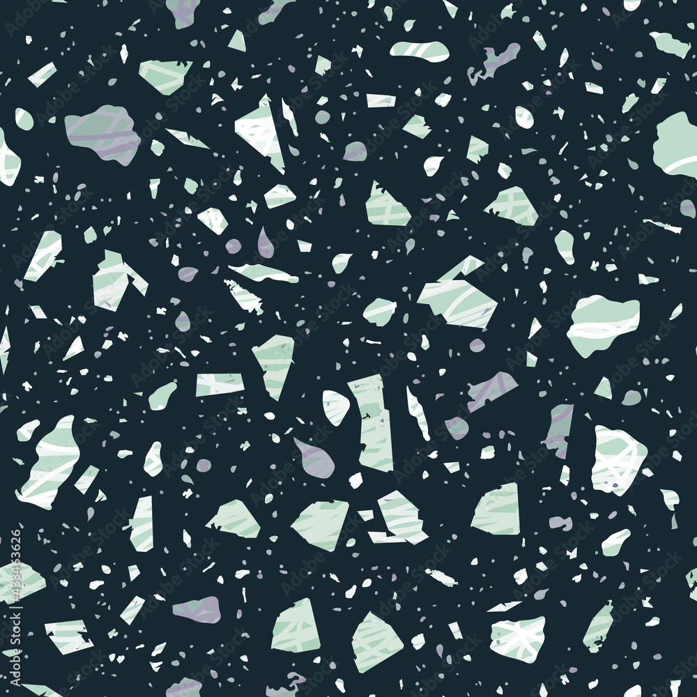 Obraz premium Terrazzo seamless pattern. Dark classic flooring t