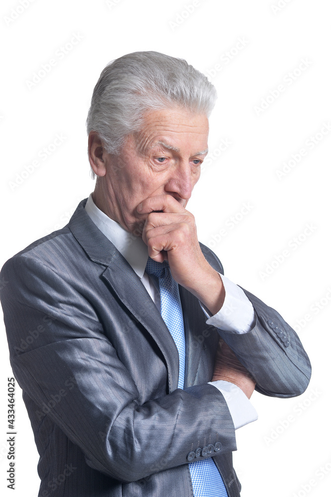 portrait of thinking senior businessman portrait of thinking senior businessman