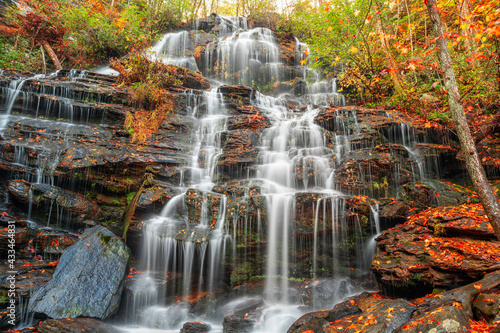 Issaqueena Falls during autumn season in Walhalla, South Carolina photo