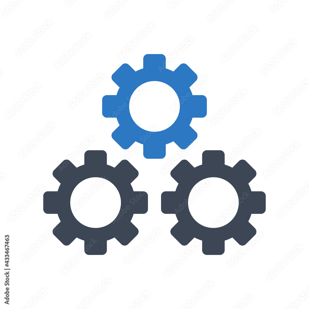 Gears icon vector graphic illustration