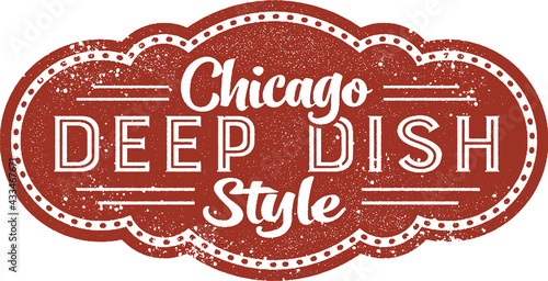 Chicago Style Deep Dish Pizza Menu Stamp