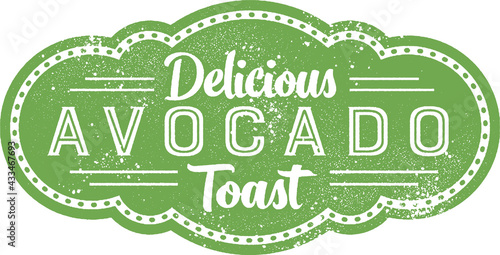Vintage Avocado Toast Breakfast Menu Stamp