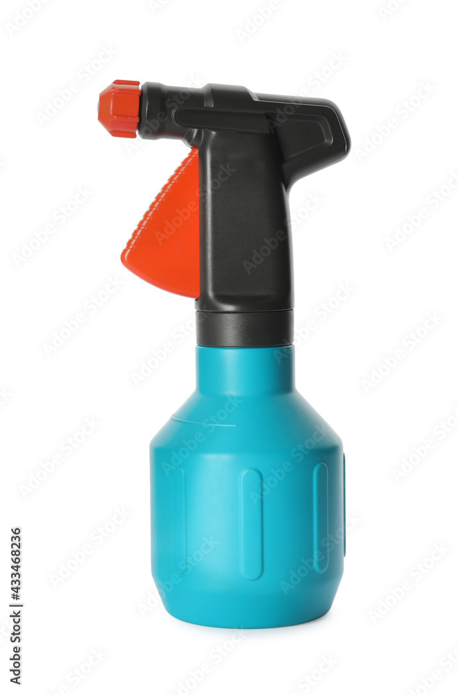 Blue sprayer isolated on white. Gardening tool Blue sprayer isolated on white. Gardening tool