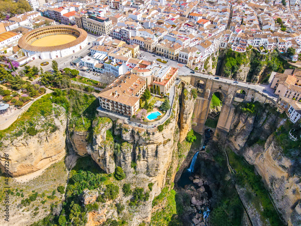 View to the cliff in Ronda, Spain