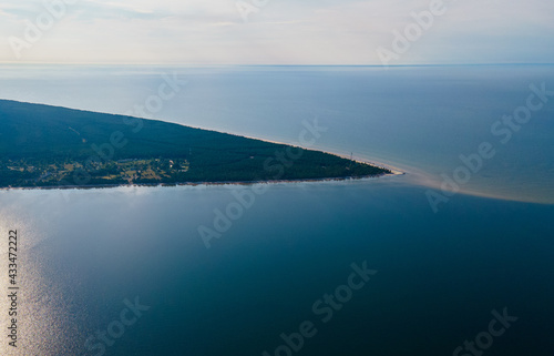 Aerial view of cape Kolka and Baltic sea, Latvia