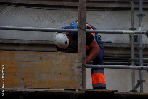 Man working in a construction site photo