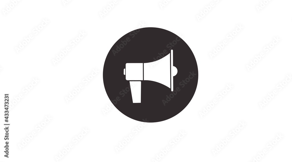 Megaphone Icon. Vector isolated black and white illustration of a Megaphone Megaphone Icon. Vector isolated black and white illustration of a Megaphone