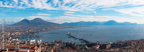 Napoli (Naples) and mount Vesuvius in the background