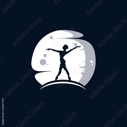 Logo for a ballet or dance studio in the moon