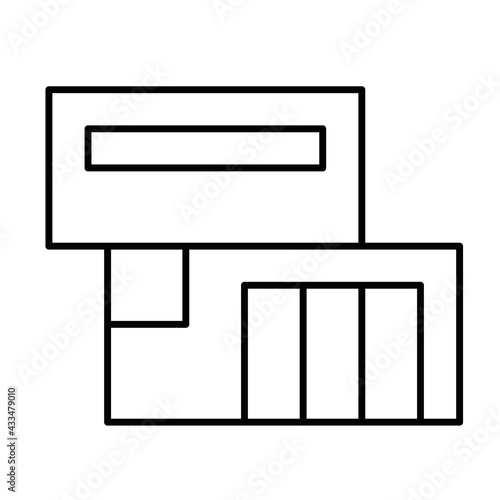 Luxury mansion - modern thin line icon. Simple black outline vector illustration.