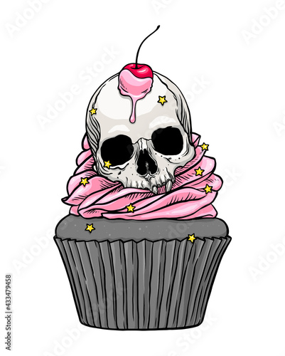 skull cupcake