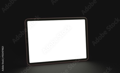 Tablet 3d computer with blank screen illustration