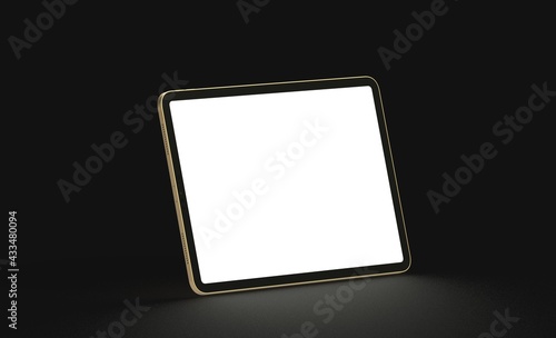 Tablet 3d computer with blank screen illustration