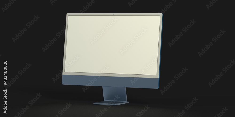 Realistic 3D Computer, with a white screen, isolated on a white background Realistic 3D Computer, with a white screen, isolated on a white background