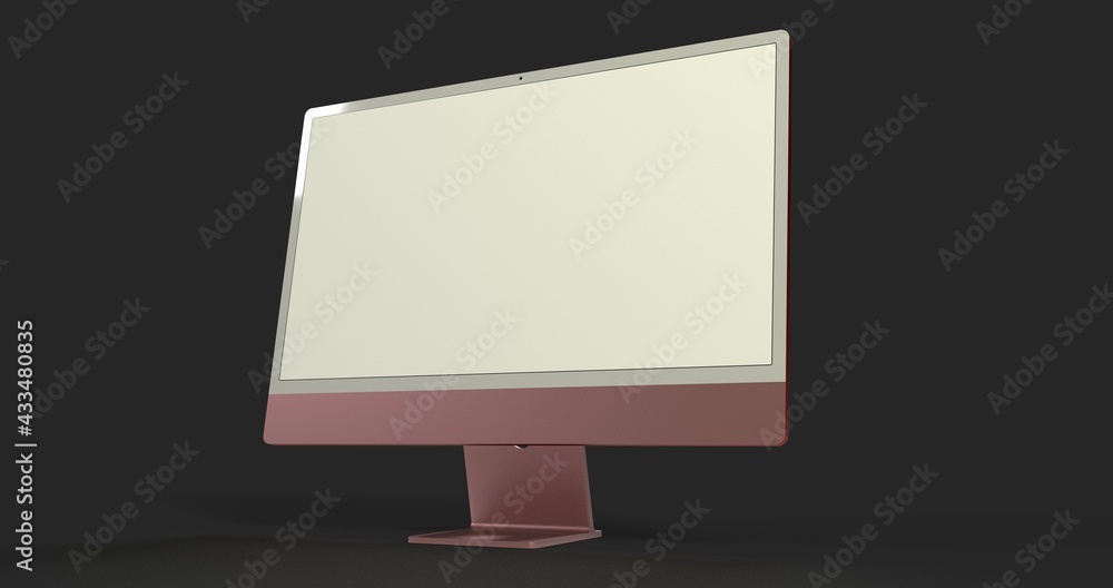 Computer display mock up with blank white screen. Stylish desktop computer mockup 3D Computer display mock up with blank white screen. Stylish desktop computer mockup 3D