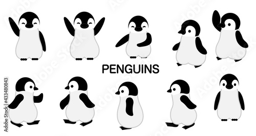 装飾素材「ペンギン（PENGUINS）」
