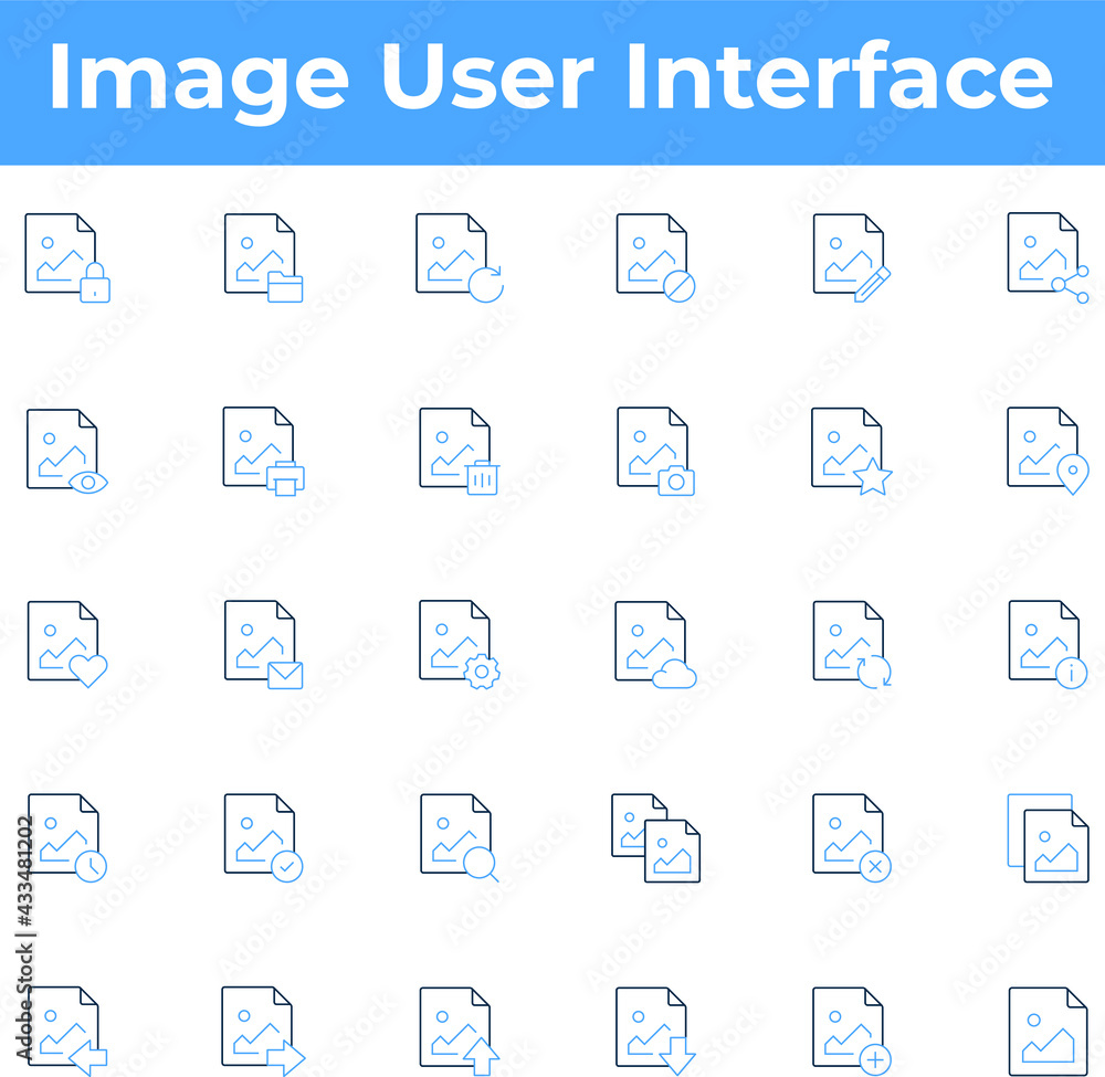 Image, picture, photo app user interface icon set
