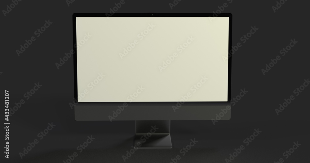Computer display mock up with blank white screen. Stylish desktop computer mockup 3D Computer display mock up with blank white screen. Stylish desktop computer mockup 3D