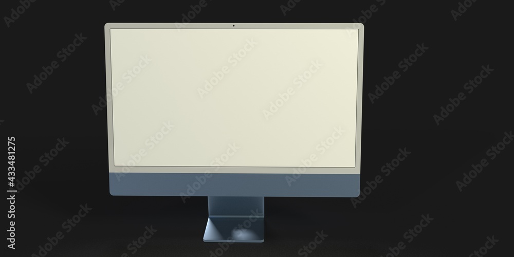 Realistic 3D Computer, with a white screen, isolated on a white background Realistic 3D Computer, with a white screen, isolated on a white background