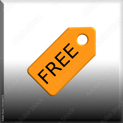 Dreidimensionaler Anhänger mit dem Wort FREE