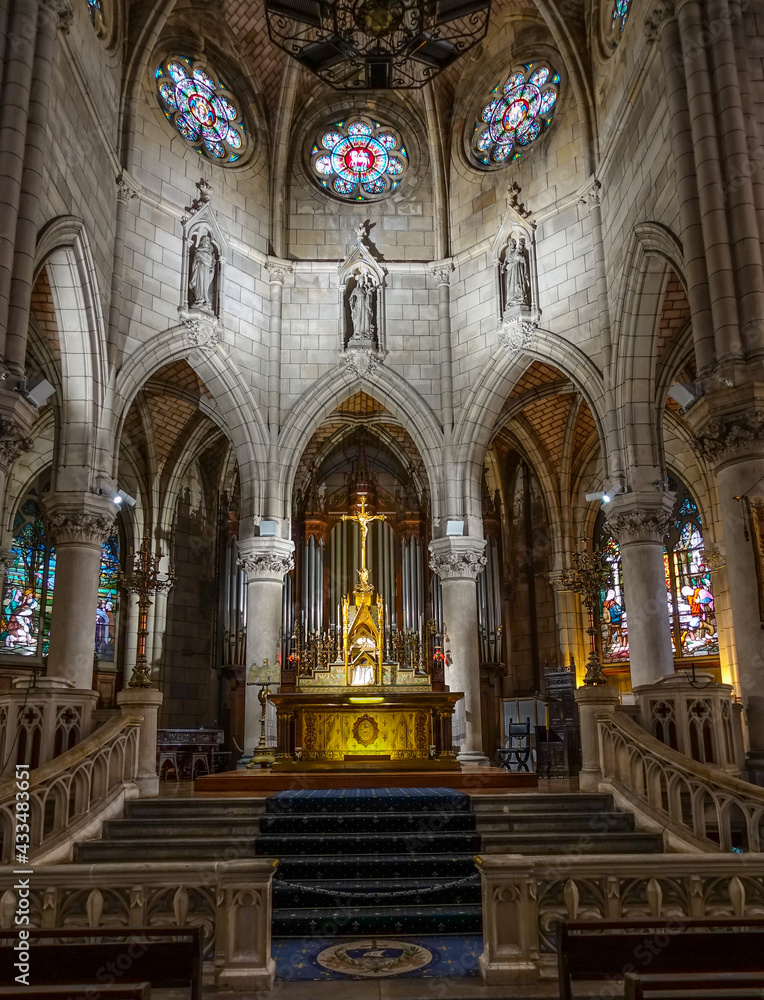 Interior of Sainte-Eugenie church in Biarritz France