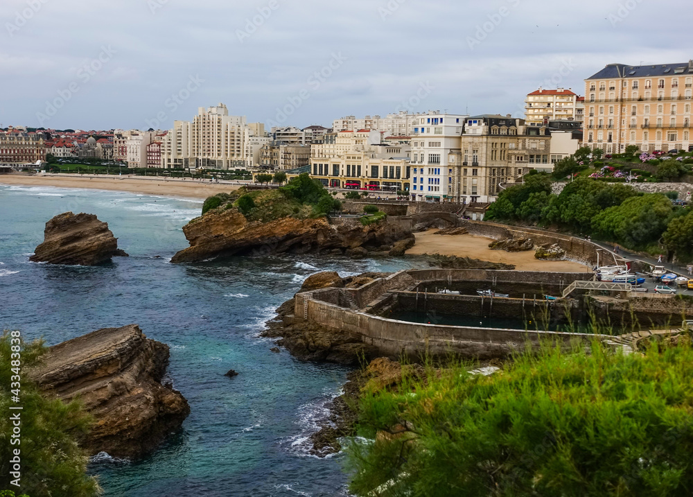 Atlantic Ocean Coastline of Biarritz, France
