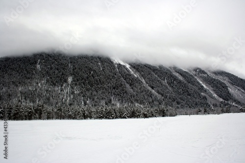 snow covered mountains