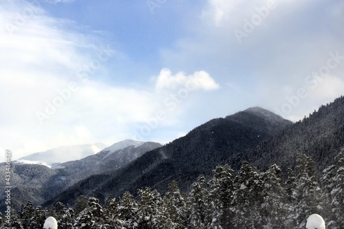 mountains in the snow