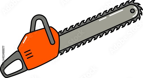 Hand Chainsaw Icon on White Background. Vector