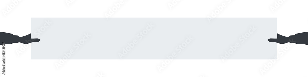 Banner concept. Banner of paper in hand. Empty space for text. Vector illustration Banner concept. Banner of paper in hand. Empty space for text. Vector illustration