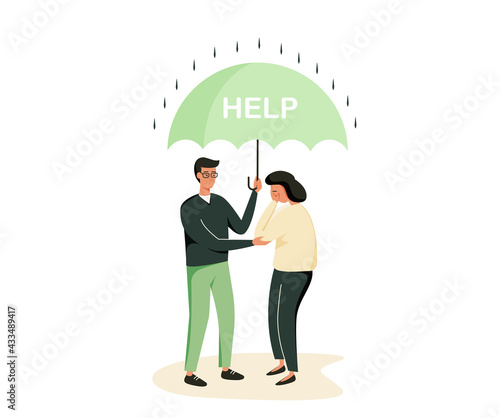 Psychotherapy and mental issues. Psychotherapist supporting depressed crying woman