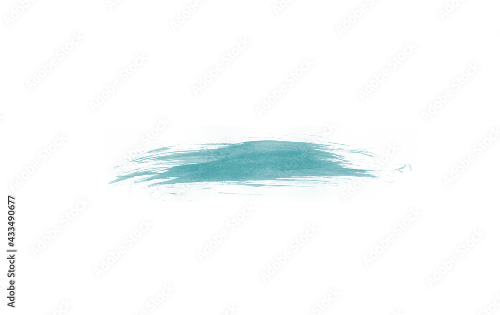 Beautiful turquoise stroke isolated brush for painting