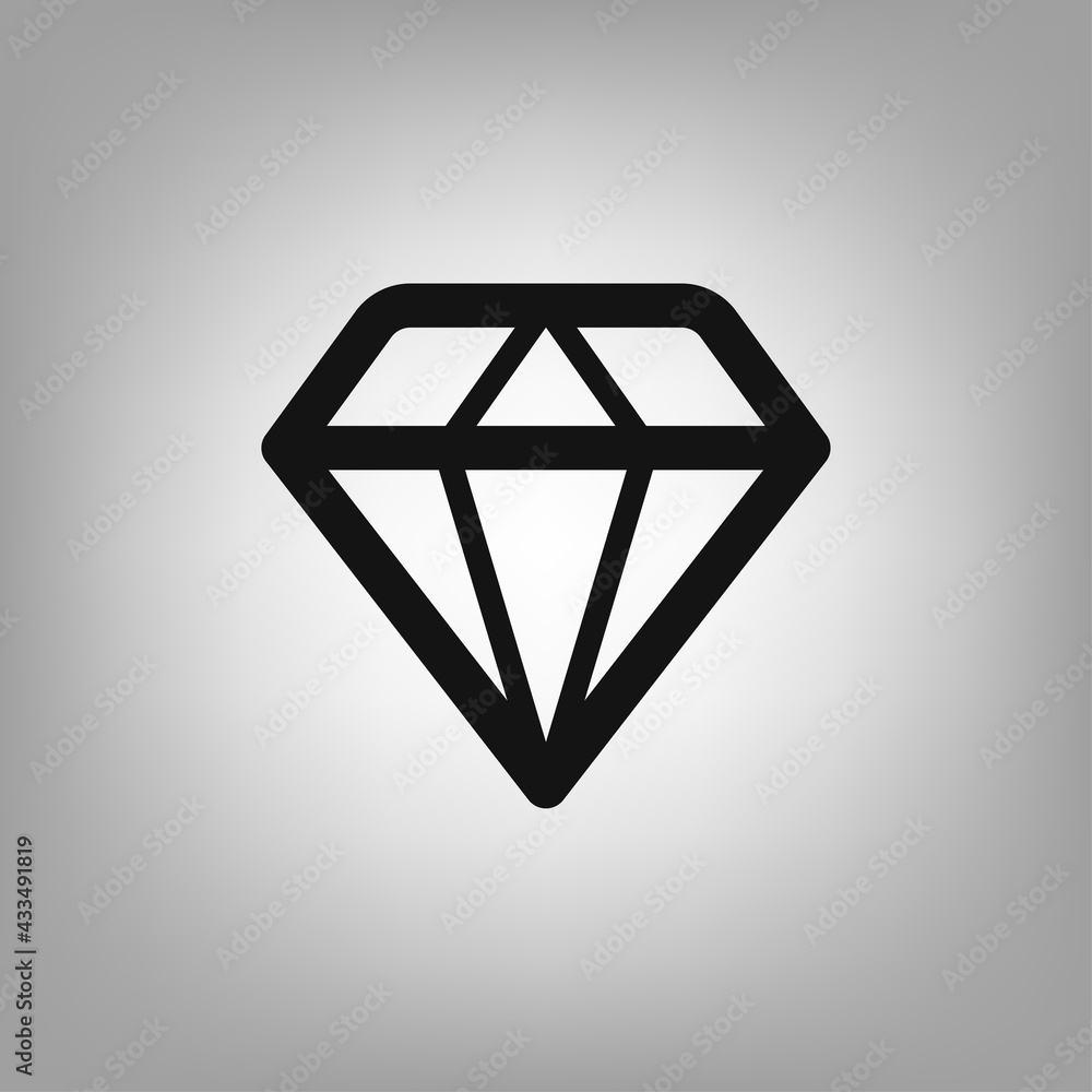 Gem, diamond icon for the interface of applications, games. Gem, diamond icon for the interface of applications, games.