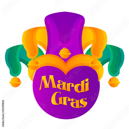 Isolated flag hat mardi grass venice festival icon- Vector