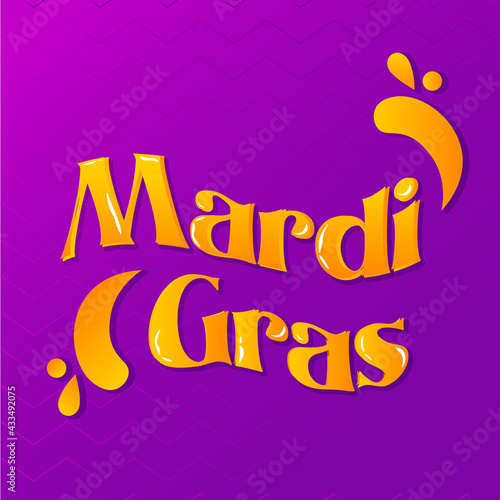 Background happy mardi grass purple venice festival icon- Vector