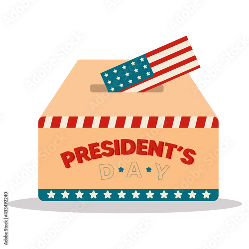 Isolated vote box presidents day american presidents USA icon- Vector